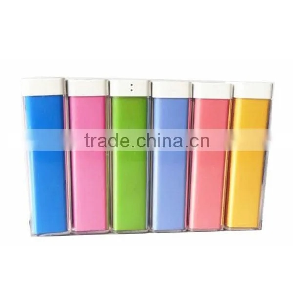 Lipstick 2200mAh power bank with LED light mobile phone emergency battery charger