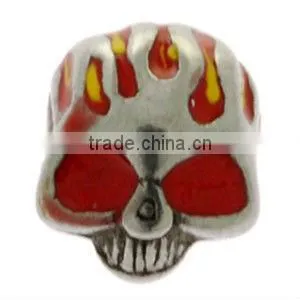 Surgical Steel Enamelled Threaded Skull - Blue