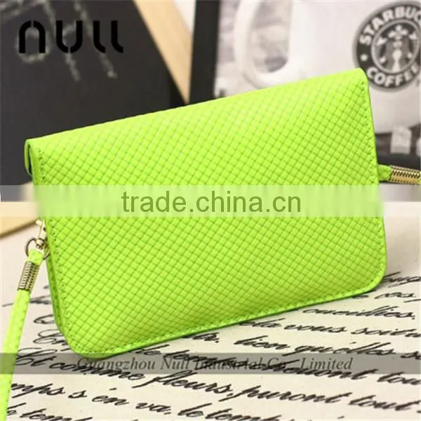 Two layer fashion girls wrist strap phone wallet