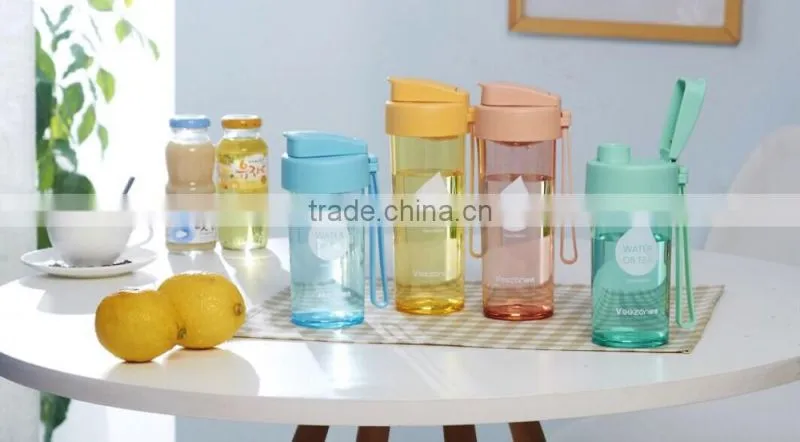 bpa free water bottle /plastic sports bottle with straw/travel mug
