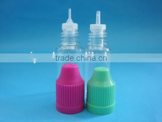 30ml PET e-liquid bottle with double insurance cap, plastic eye dropper bottle