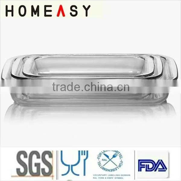 High borosil clear glass oval baking dish/round pyrex glass baking dish