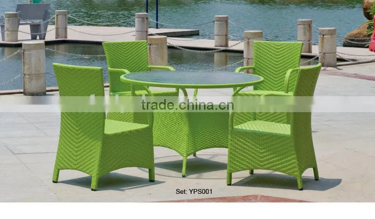 Long glass table and 6 chairs pool patio bar furniture set YC088 YT37