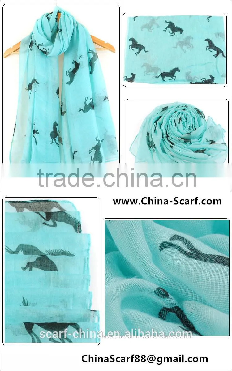 Dark Horse Print Scarf Shawl Wholesale Women