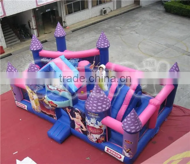Hot sale princess inflatable castle obstacle course for sale, kids inflatable obstacle games