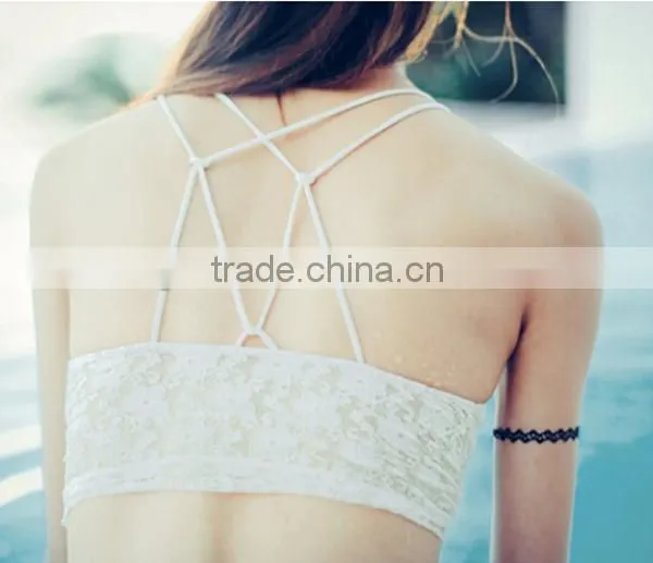 China Factory beauty Young Lady Lace Trim Women Strap Bra