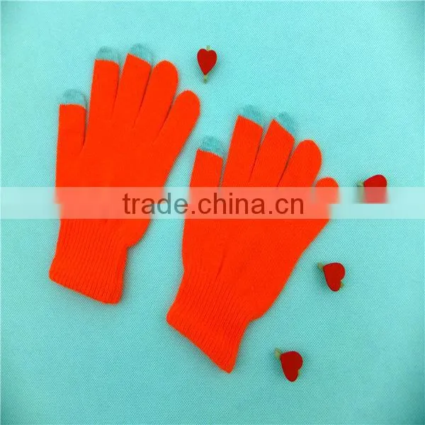 Different material acryllic 3 fingers knitted touch gloves