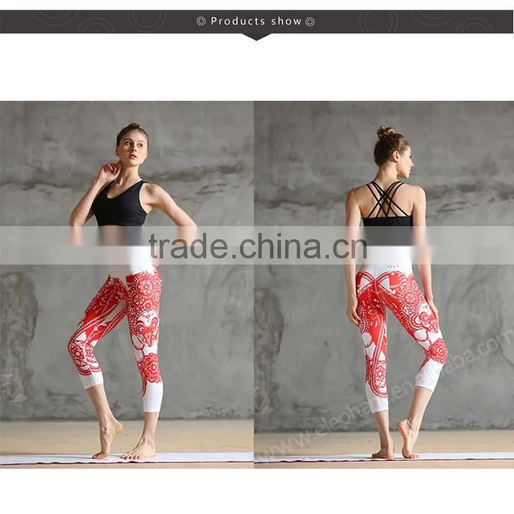 European hot sell Quick Dry Breathable fashion printing girls yoga pants