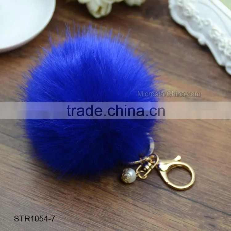 9cm Big Pom Pom Keychain Fake Fur Keychain For Promotion