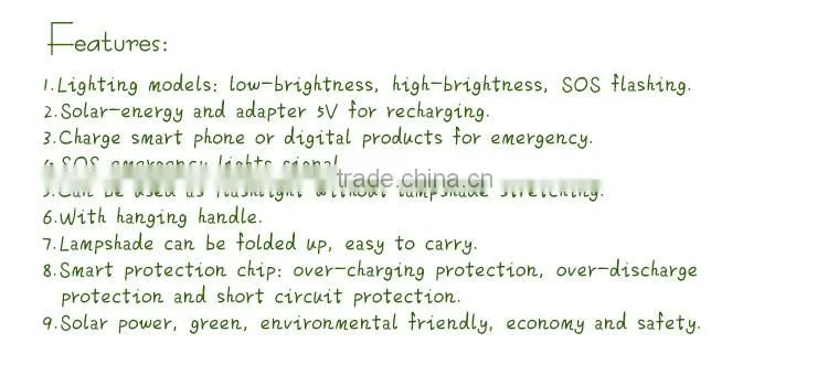 2016 New Environmental Over-charging Protection Solar Power Bank With LED Light Lantern