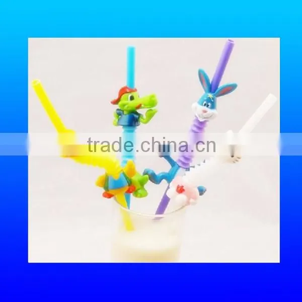 Colorful Thread flexible Plastic drinking straw