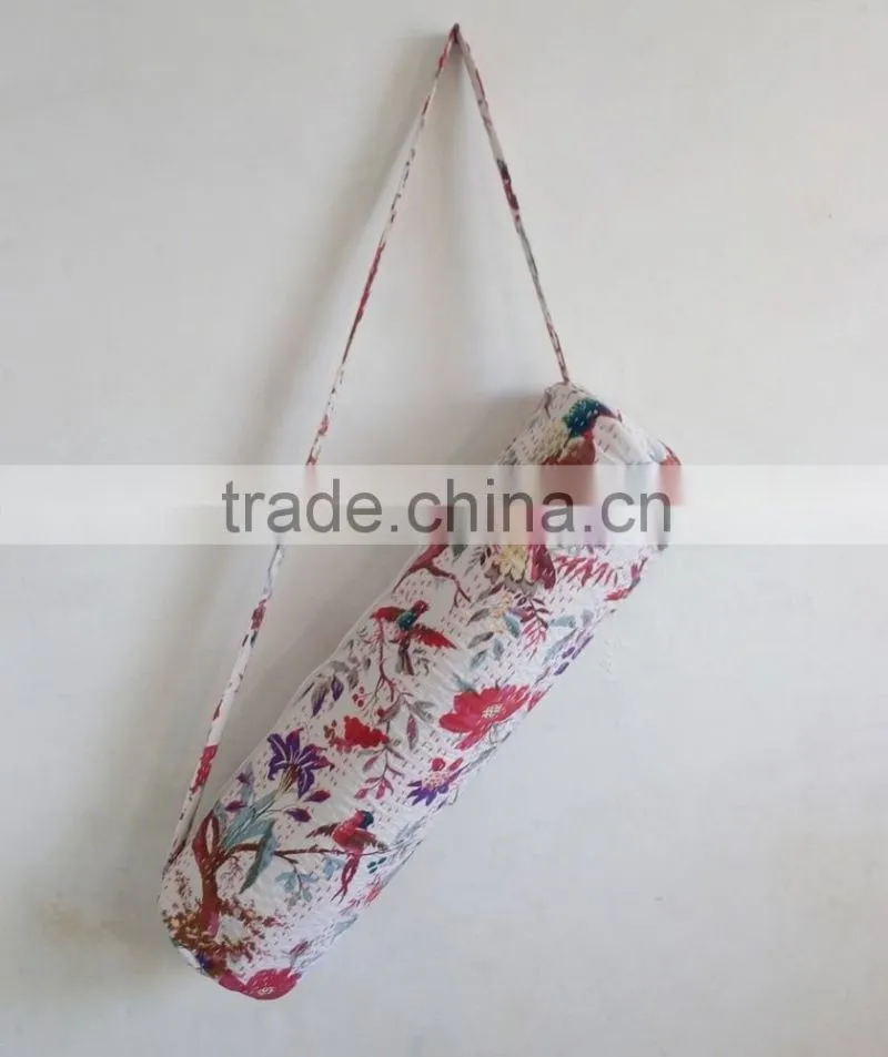 Yoga Bag Indian Ethnic Yoga Bag Traditional yoga Mat Bag Unisex Bag cross Body Bag embroidery Yoga Bag Kantha Yoga Bag