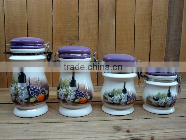 Food Grade Unique Ceramic Material Kitchen Spice Jars