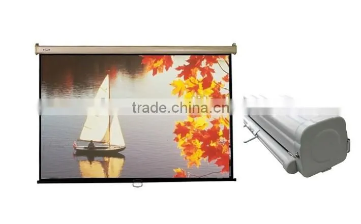 Office Equipment Projector Screen 16:9 Wall Manual/Cheap Pull Down Projector Screen with SQUARE FORMAT