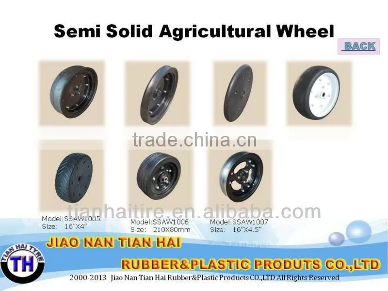 semi pneumatic rubber wheel 7.5x1.75 bar white plastic rim
