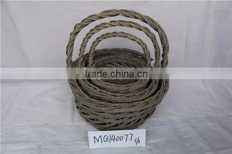 Eco-friendly cheap small willow baskets with handles cheap wicker baskets