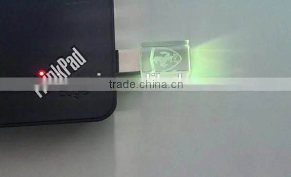 Led light crystal usb logo customized