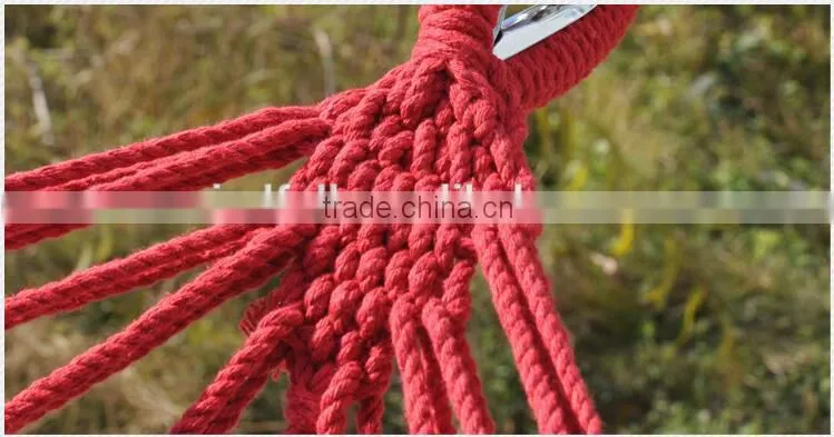 Retail Custom Logo Single Cotton Outdoor Hammock with Rope
