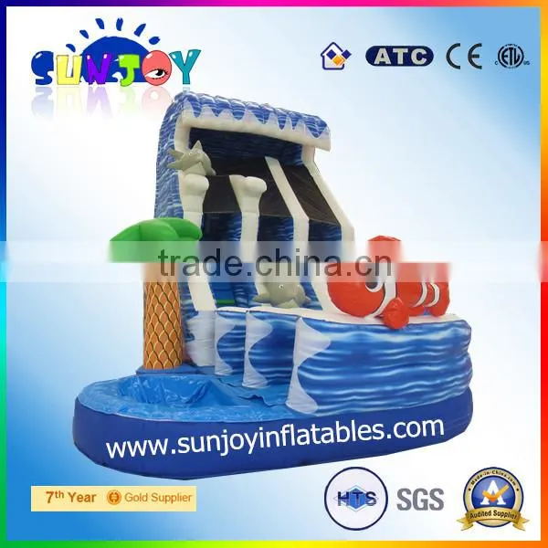 2016 new giant high quality bouncy inflatable water slide outdoor event for sale