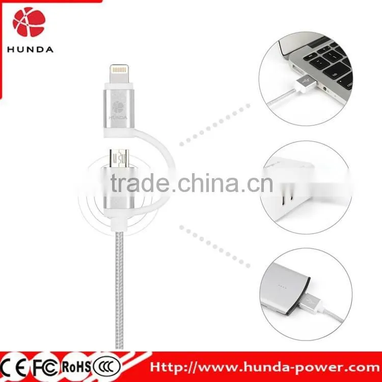High Speed MFI Certified Charge and Sync 8-Pin 3.3 feet Cable with Dual Connectors