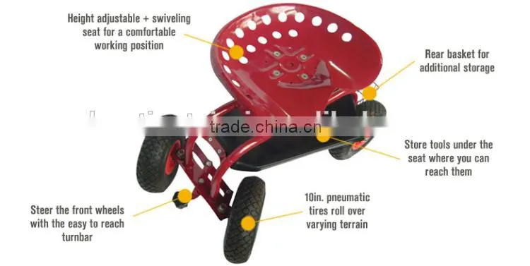 Deluxe Tractor scoot ,garden seat with wheels