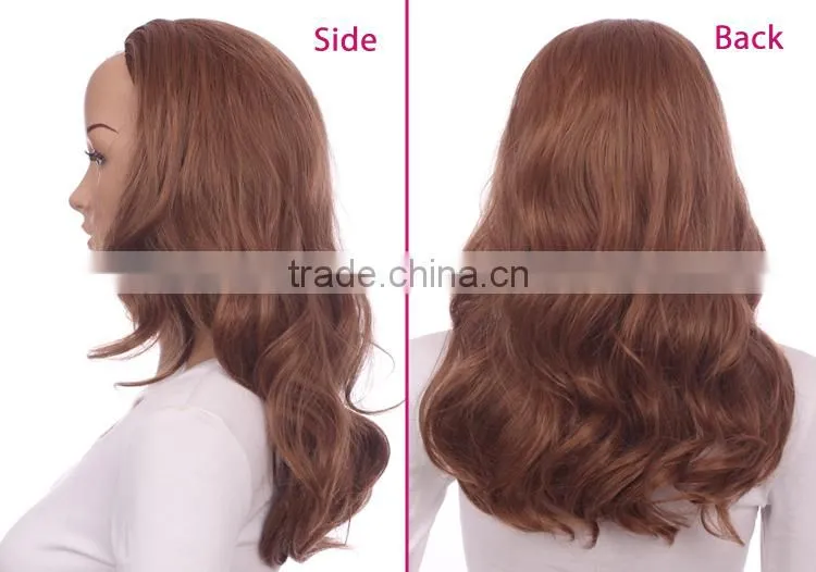 High quality deep wave synthetic wig blonde u part ombre color china wig supplier