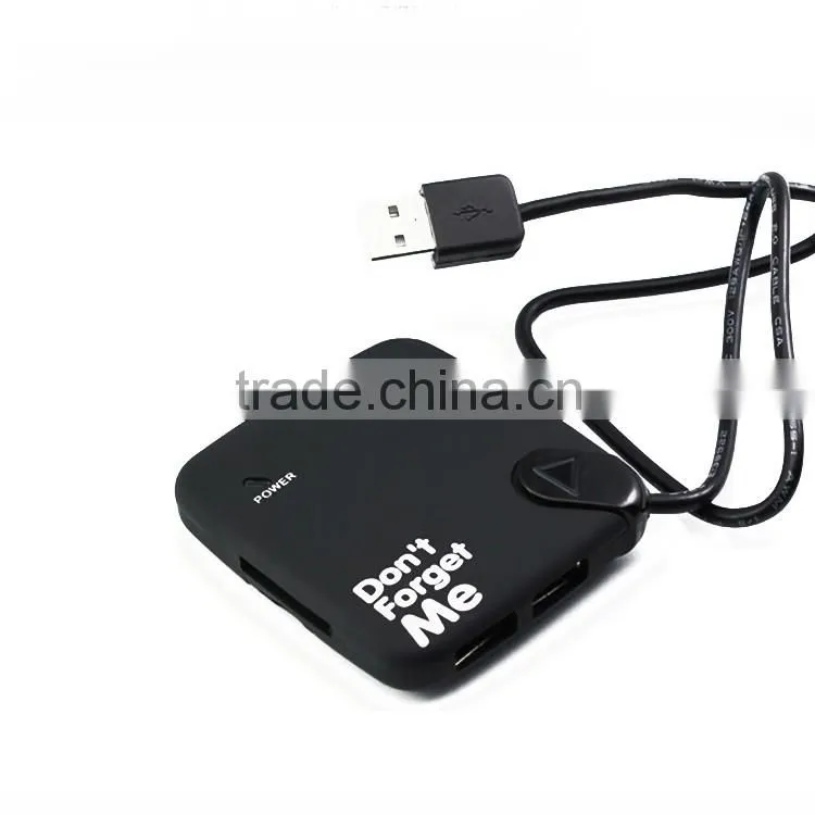 USB 2.0 Flash Card Reader/USB Hub Combo build-in 60cm cable plug&play without any drive