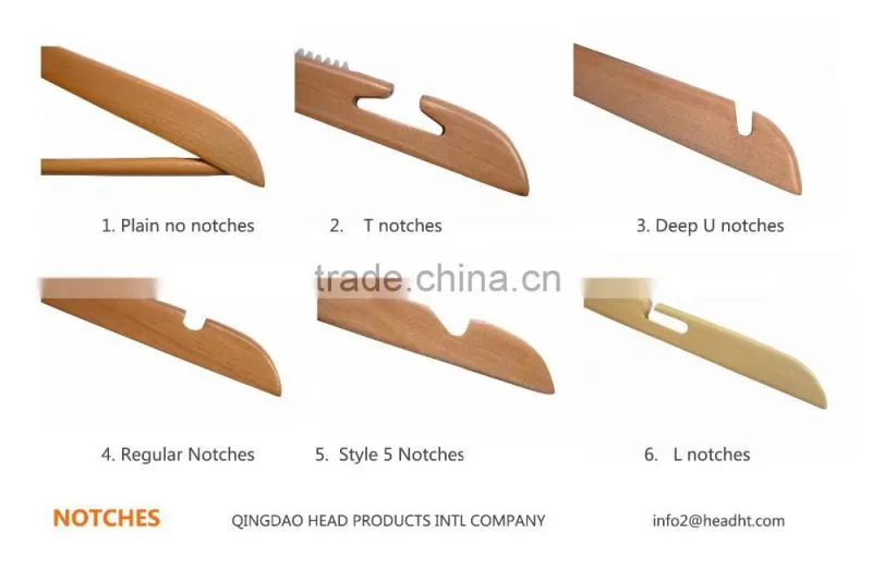 Brown Bamboo Eco Friendly Recycling Coat Clips Hanger for cloth