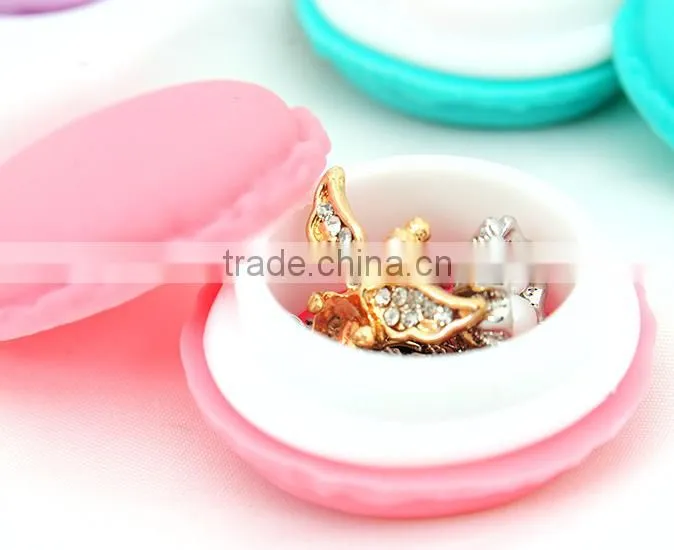 Christmas gift cute Macaron shape silicone Jewelry box,silicone Jewelry container