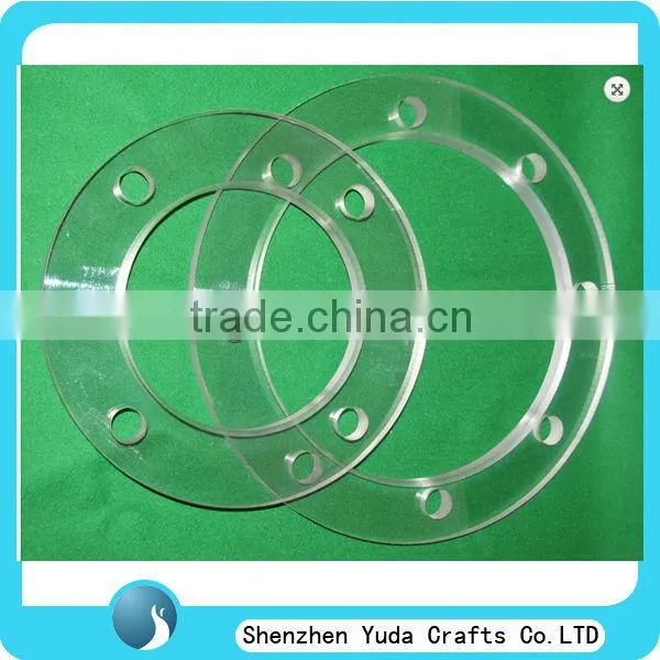 custom clear laser cut acrylic round disc , perspex disc with hole