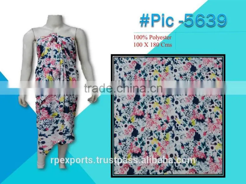 100% polyester spun Beach Pareo & scarves