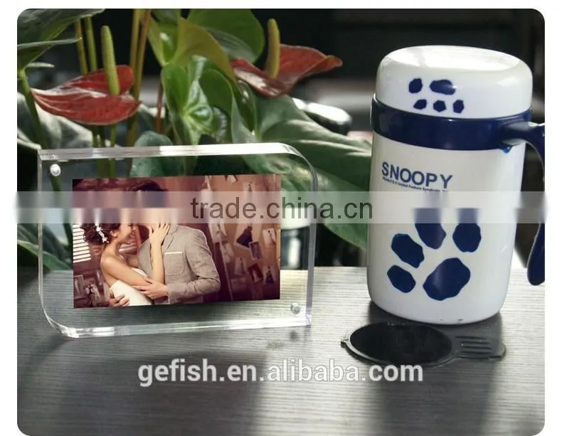 Fancy customized 4x6 5x7 6x8 8x10 acrylic magnet photo frame