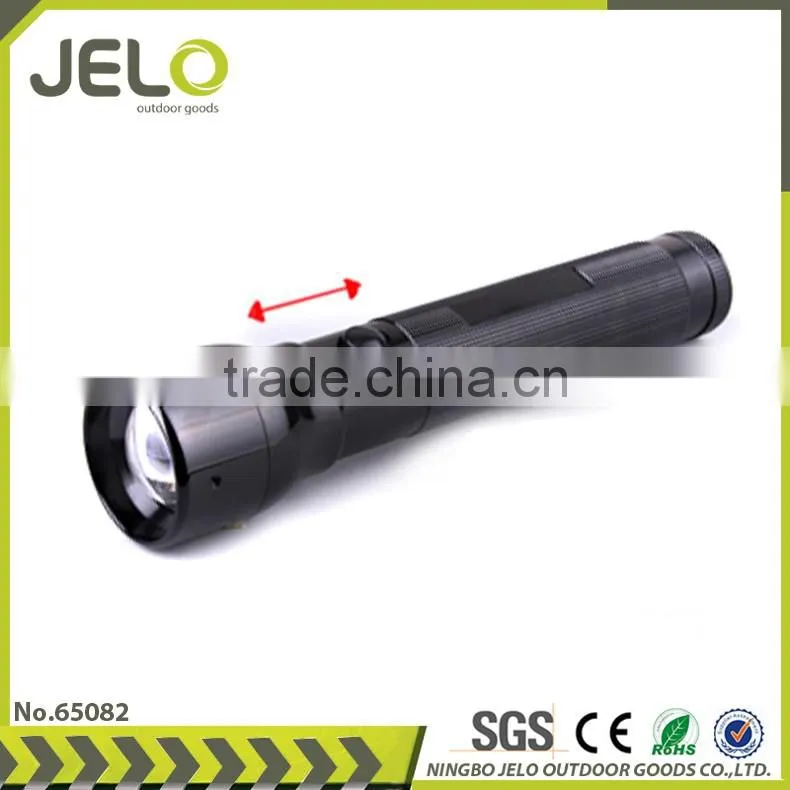 Ningbo JELO Powerful XPE R2 LED Focus Torch Large Size 3AA and Zoom Flashlight