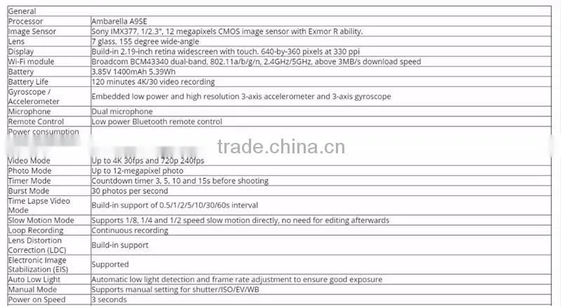 Xiaomi YI 4K Action Camera International VersionAmbarella A9SE 12MP CMOS Xiaoyi Sports Camera 2.19" 155 Degree EIS LDC WIFI