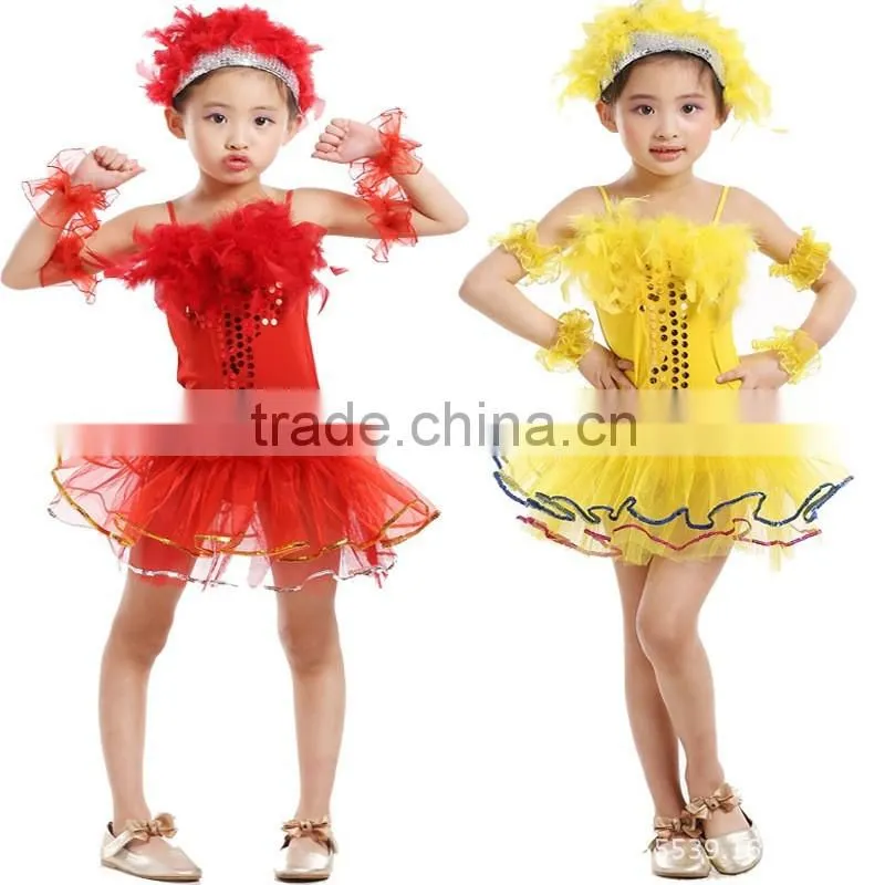 New Children sequins modern dance dress latin jazz dance dress girl stage shows clothes