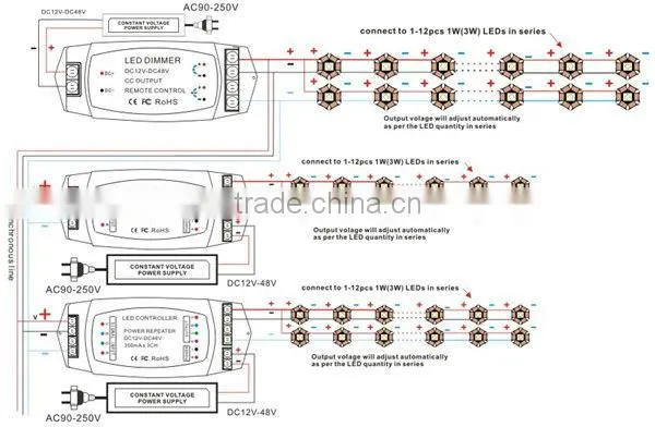 BC-313 DC12V-DC48V color temperature controller 2 channel adjustable controller color temperature