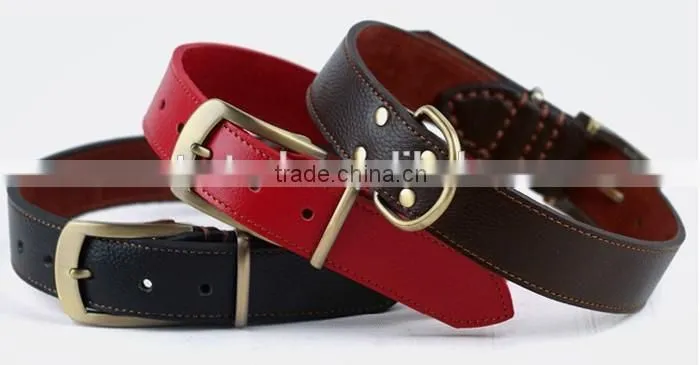 Private Label Standard Wholesale Pet Products Pet Genuine Leather Collars