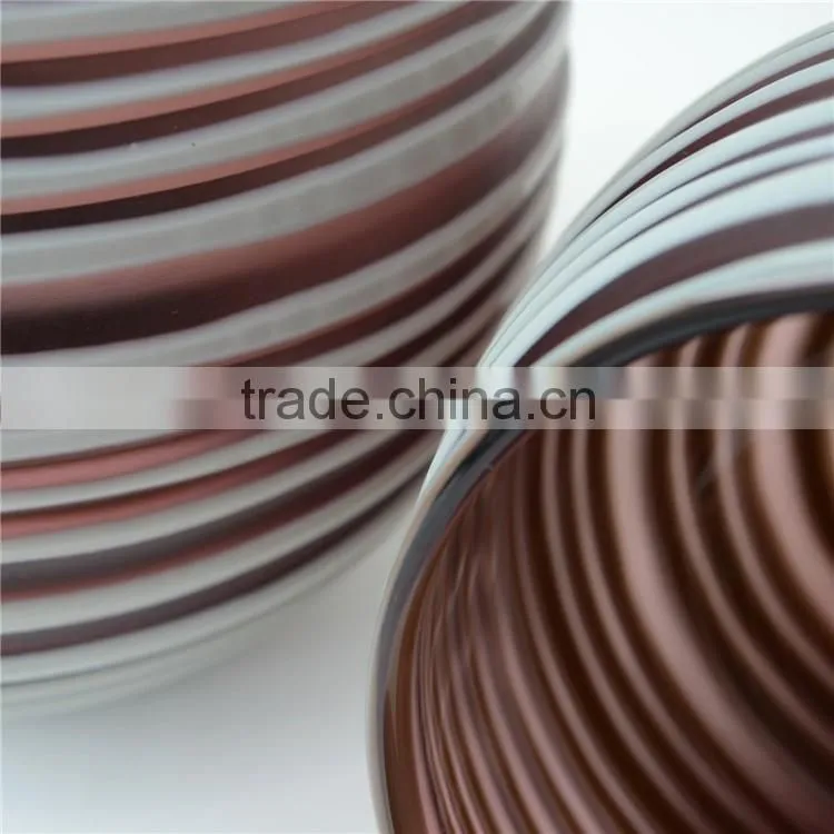 Best Selling Handmade Purple Carved Glass Vase With White Stripe