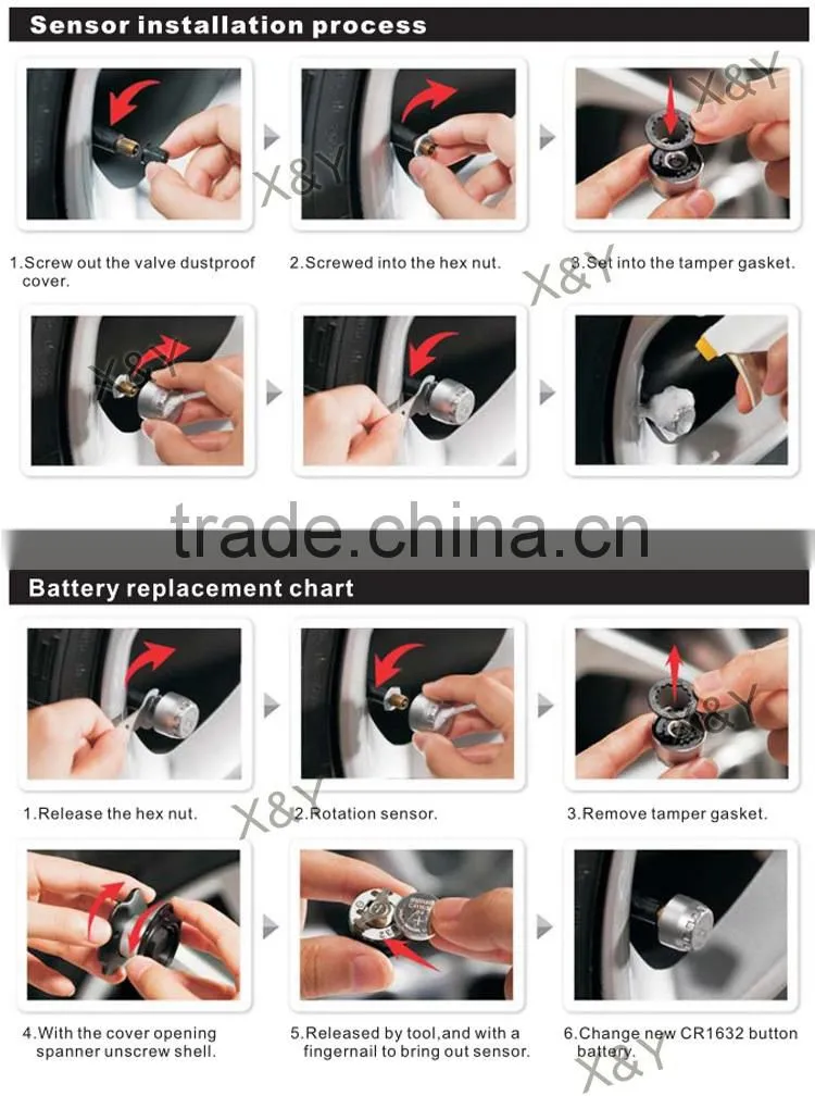 Wireless external car tpms, tire pressure gauge XY-TPMS403E