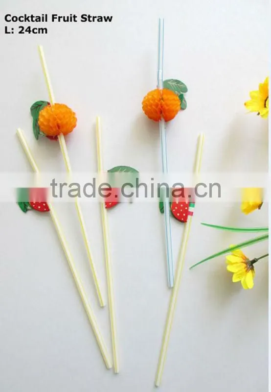 Plastic straw (with peach)