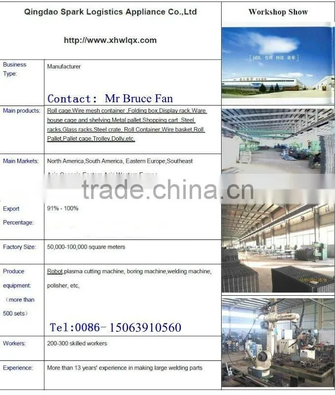 detachable stacking steel mesh container on pallets