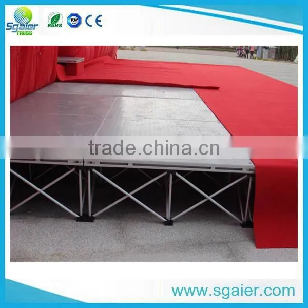 Latest style easy install DIY aluminum portable truss stage for exhibition