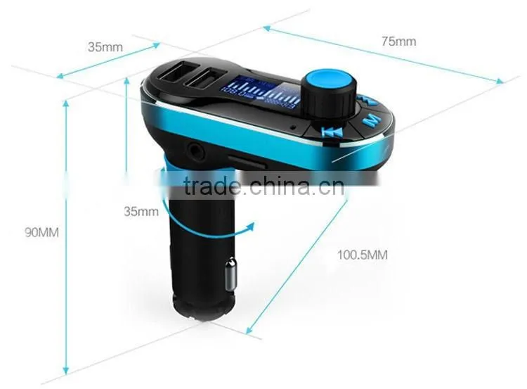 New design dual usb Wireless Bluetooth car FM Transmitter MP3 Player Car Kit Charger for iPhone6 Samsung