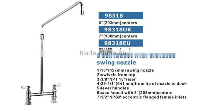 Deck Faucet With Elevated Swing Nozzle