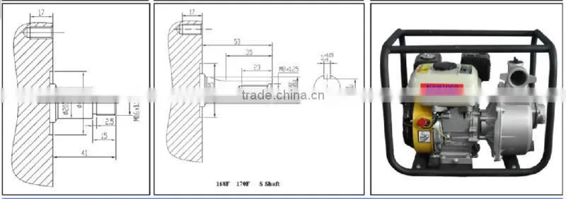 made in china 3"sewage water pump with 168F 6.5hp diesel engine penis pump to Turbine