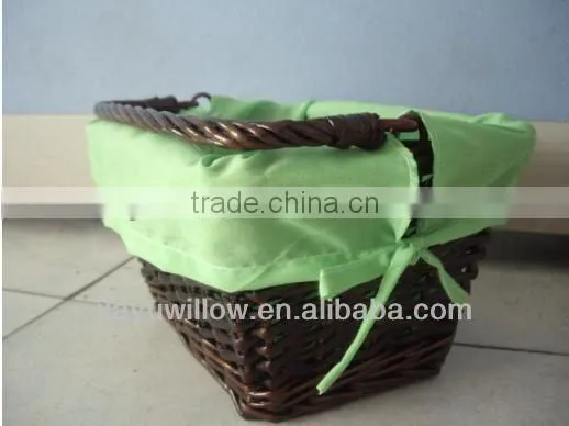 jiayu Manual wholesale wicker fruit basket with fabric liner