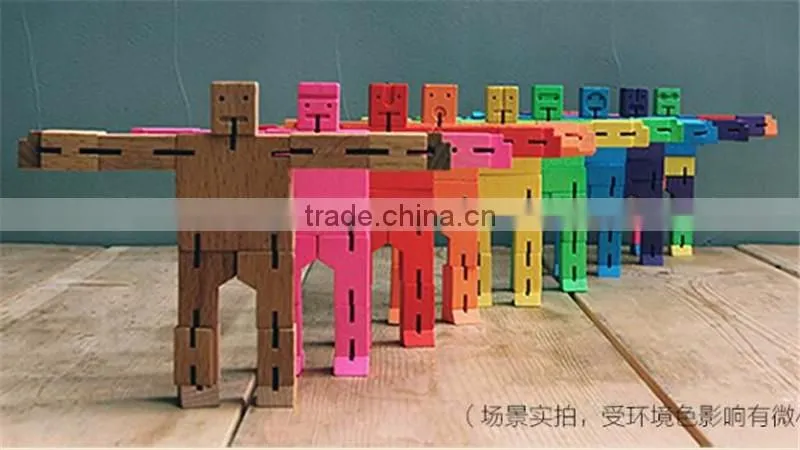 Blocks of wood cube robot Children's creative puzzle toys Amazing shape cube puzzle