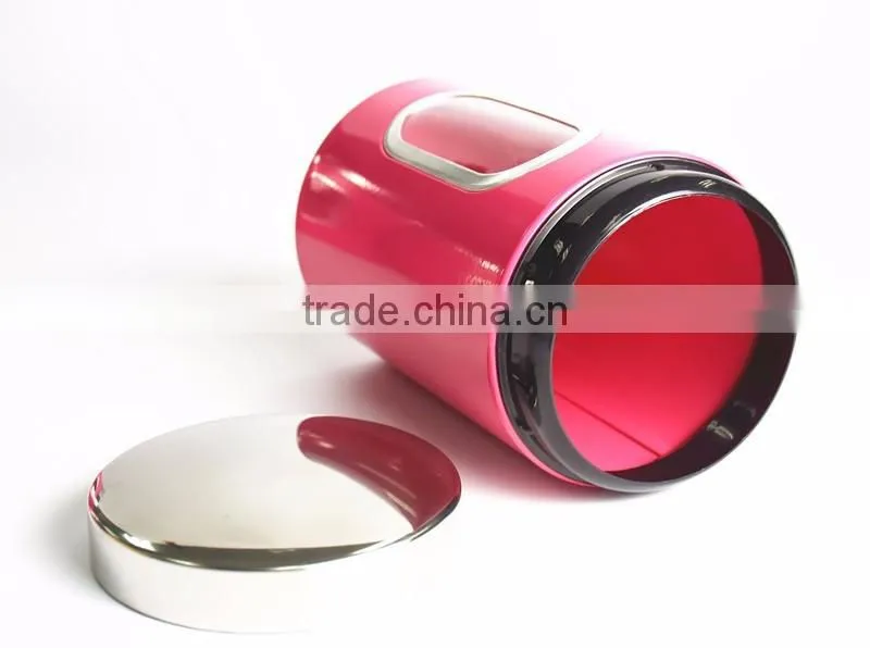 Cute Pink Kitchen Food Storage Canister,Stainless Steel Canister Set