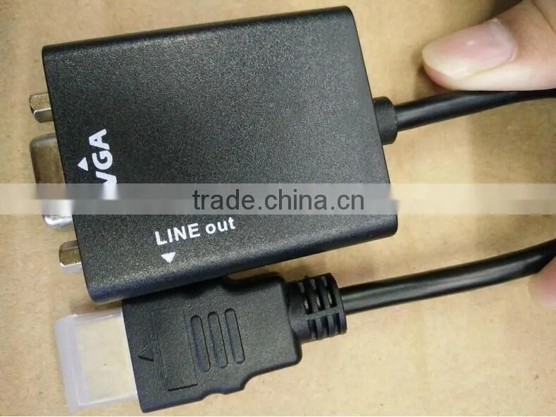High Quality Hot Sale HD MI To VGA Converter With Audio Convex Head VGA Audio Converter Adapter Cable