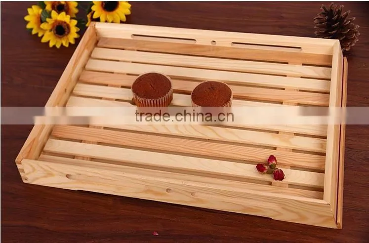 Eco-friendly unfinished natural wooden bread serving tray